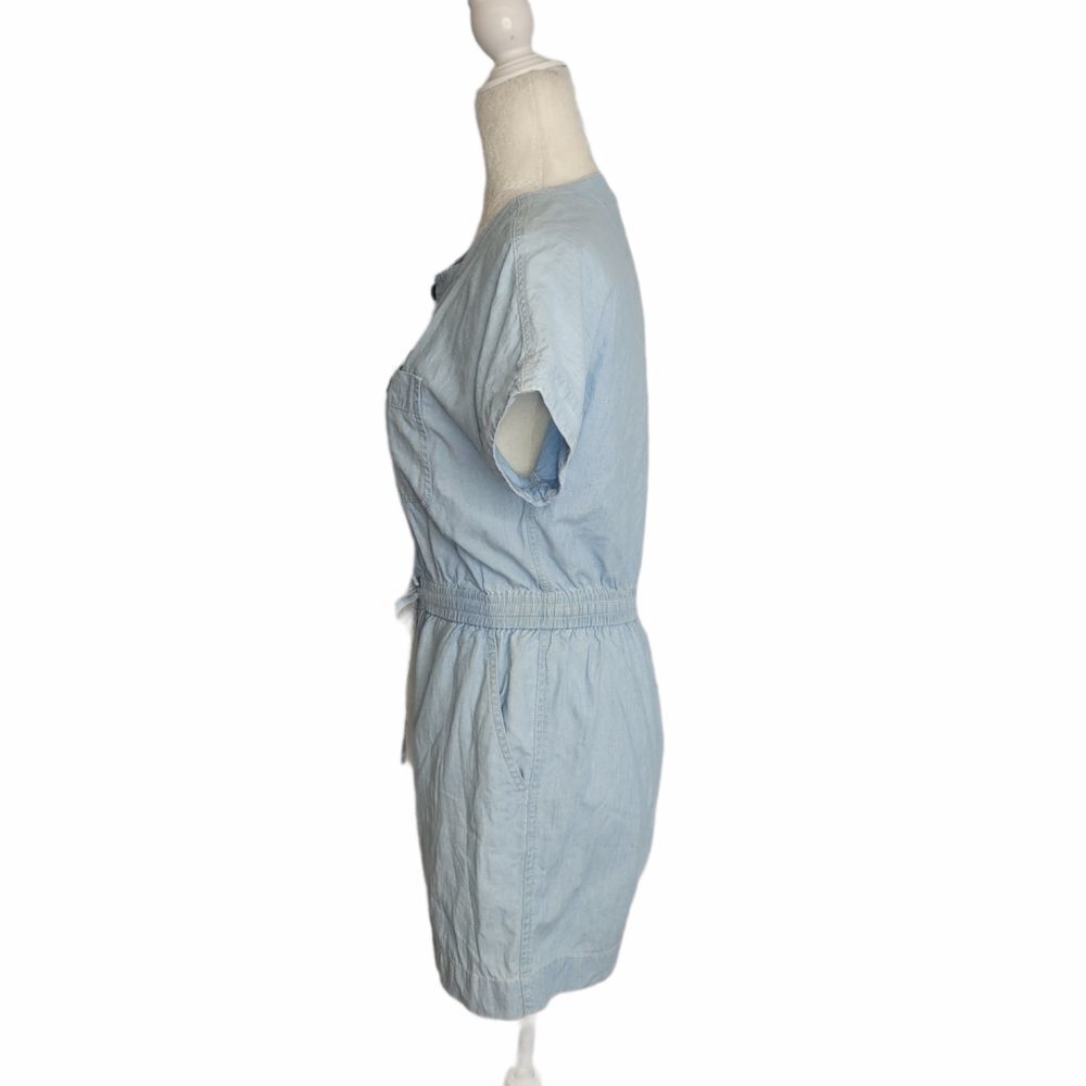 VINTAGE 90s romper LizWear blue chambray button up‎ playsuit XS/S - Picture 3 of 15
